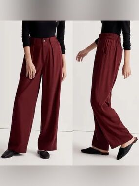 Madewell Neale Straight-Leg Pant Drapeweave Cabernet Red Women’s Size 00